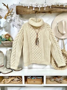 Scottish Fisherman’s style HOUSE OF SCOTLAND boho sweater prairie farmhouse vibe